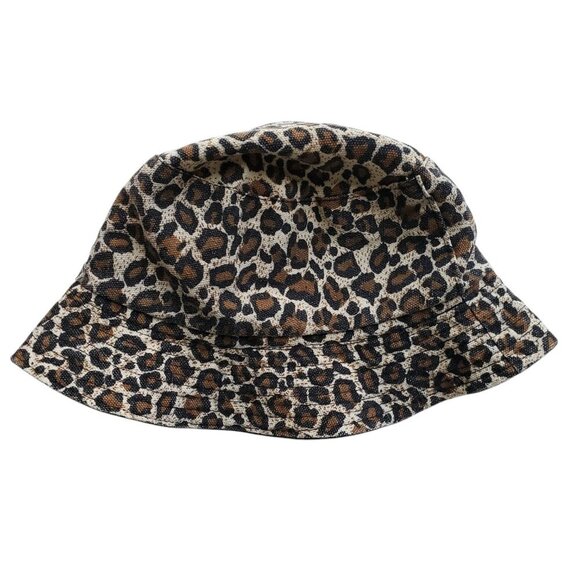 Leopard Print / Black Reversible Bucket Hat Size S - Picture 7 of 13